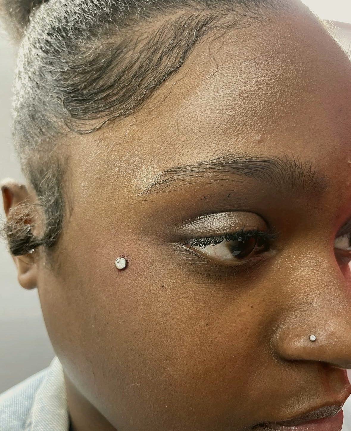 Cheek dermal, single point — by Ana, Crown Ink Studio Brooklyn