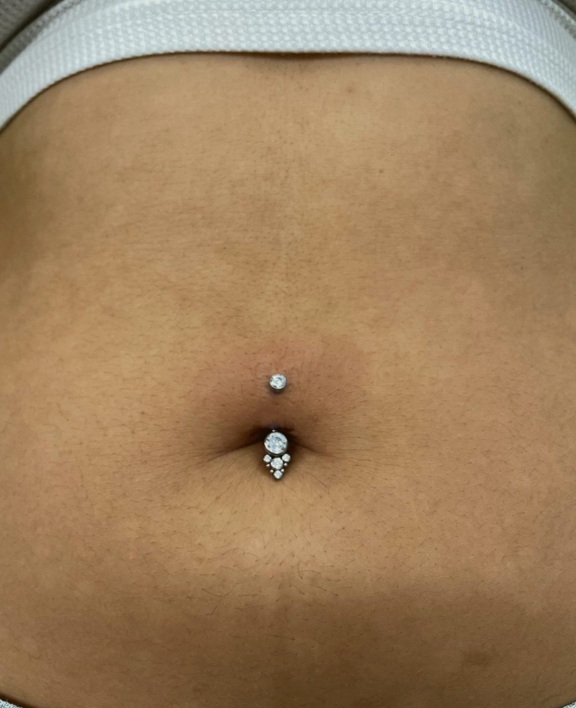 Floating navel with crystal drop — by Ana, Crown Ink Studio Brooklyn