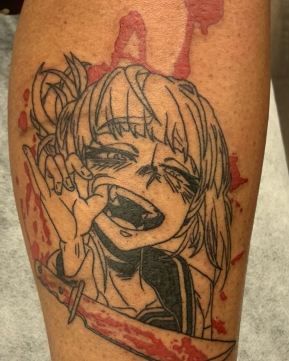 Anime character piece with red accents — by Edwin Delarosa, Crown Ink Studio Brooklyn